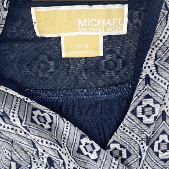 Michael Kors V-Neck Sleeveless Faux Wrap Top Navy Size XS - Picture 5 of 8